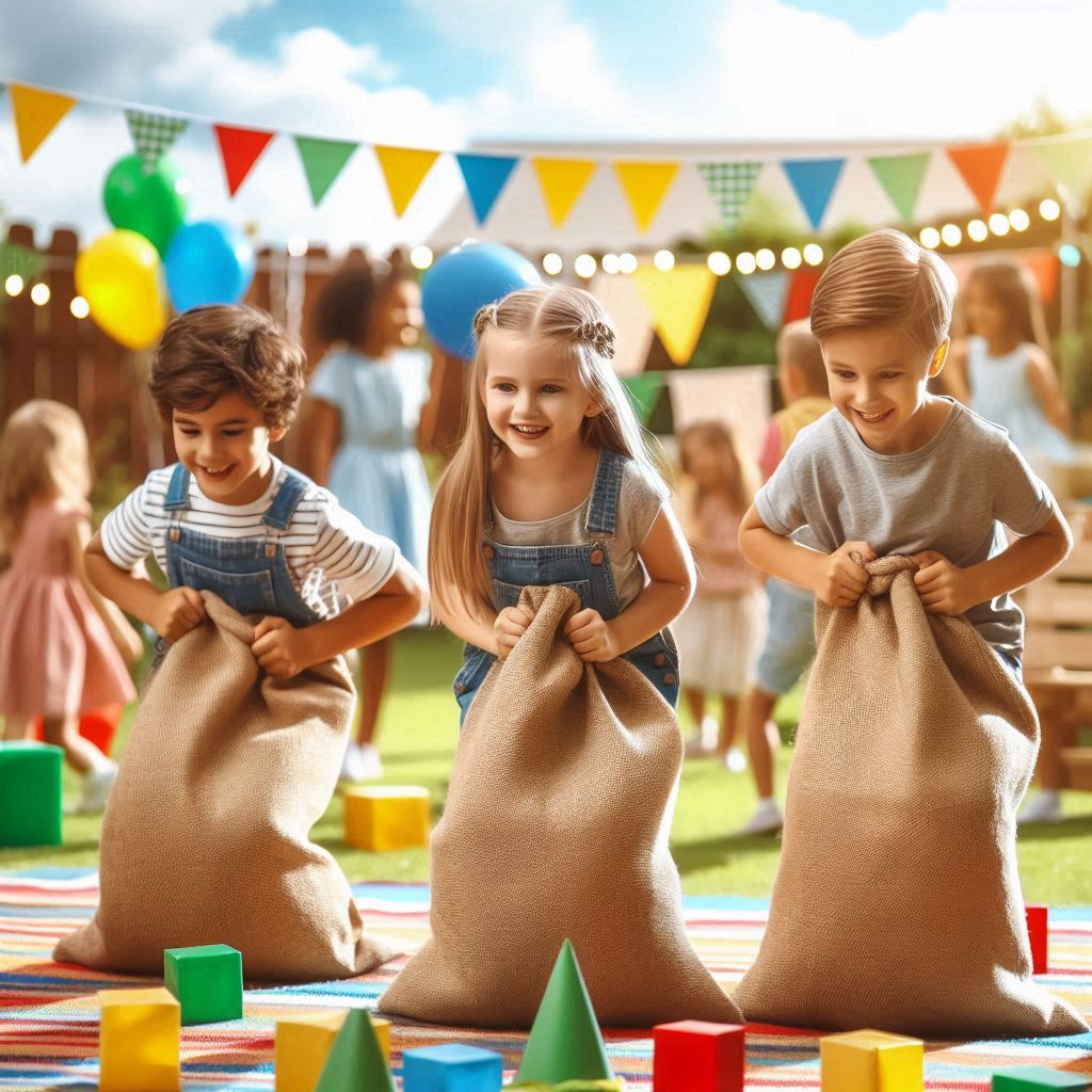 Carrera de sacos en fiesta de fin de curso originales