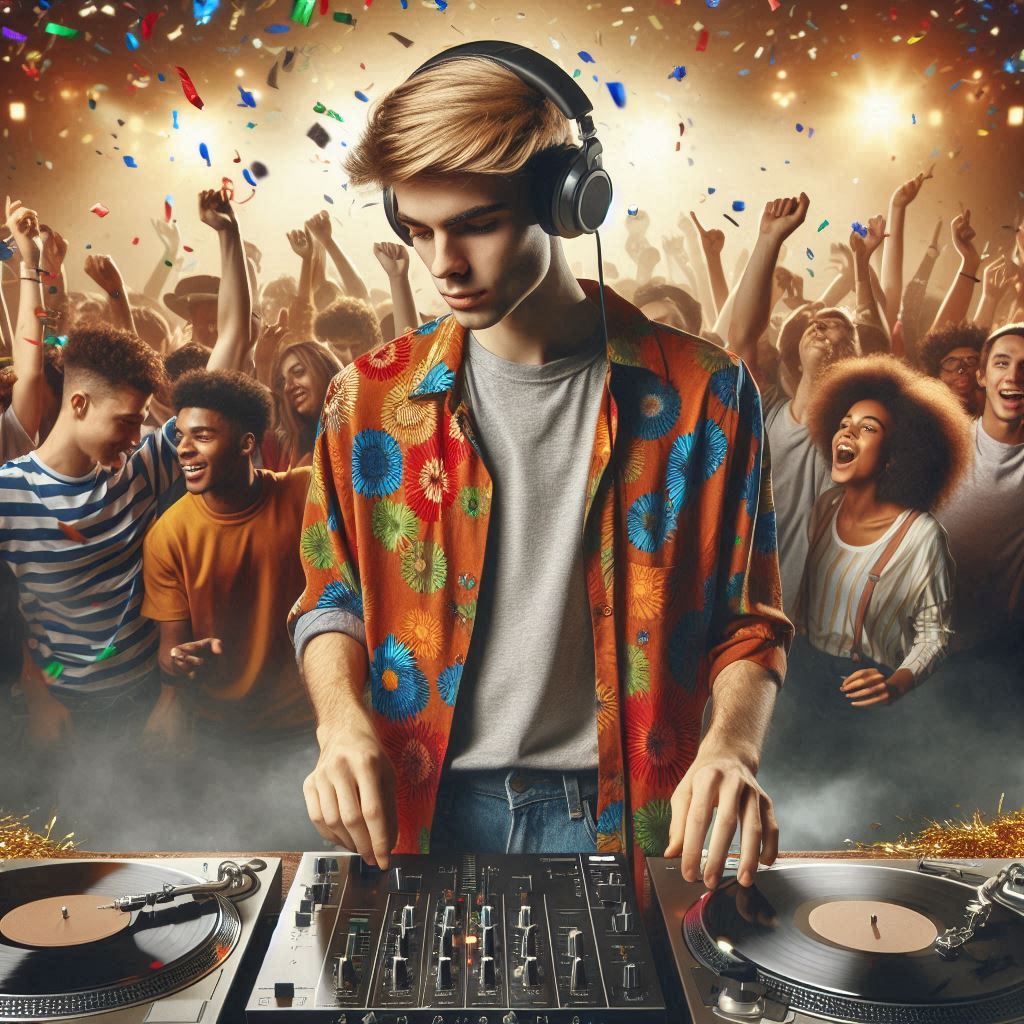 Foto de IA de un DJ en una fiesta de adolescentes